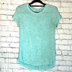 🌞 Avia short cap sleeve burnout tee mint green/baby blue jewel neck women S